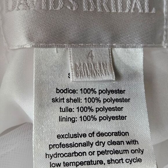 David's Bridal White Layered Tulle Back Bow Flower Girl Communion Party Dress - Picture 10 of 12